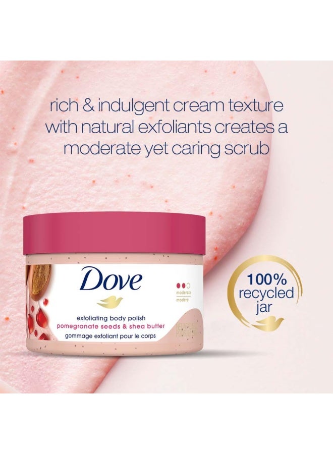 Dove Body Polish Exfoliating Scrub, Moisturizing Shea Butter and Pomegranate Seeds | Nourishes & Conditions Soft Skin | Sulphate Free, 298gm. - Image 4